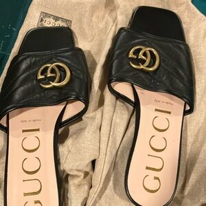 Gucci Black Slide Sandals
